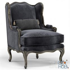 3D model Louis XV Bergere Wing French Armchair