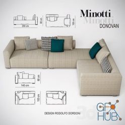 3D model Minotti Donovan sofa