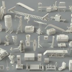 3D model Factory Units-part-3 – 49 pieces (Kitbash Set)