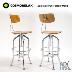 3D model Cosmo relax Bar stool Toledo wood