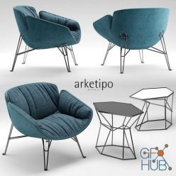 3D model Arketipo Juno armchair