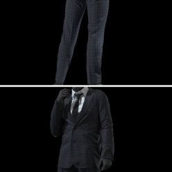 3D model Mens Check Suit Set