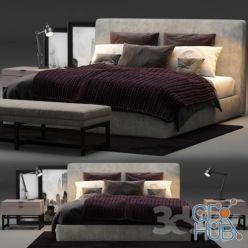 3D model Powell 121 bed by Minotti