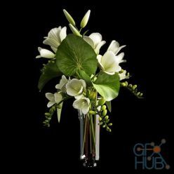 3D model Bouquet with freesia