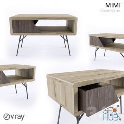 3D model MIMI - Rectangular oak console table