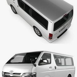 3D model Toyota Hiace LWB Combi with HQ interior 2013