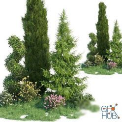 3D model Set for landscaping (max 2011 Vray, Corona, obj)