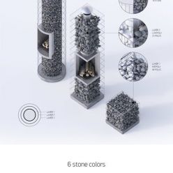 3D model Modern barbecue from gabion 3