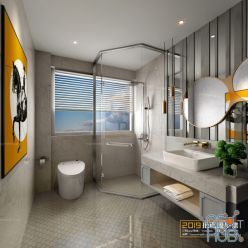 3D model Modern bathroom interior 032