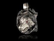 3D model Wolf's head jewelry pendant