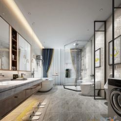 3D model Modern bathroom interior 025