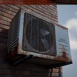 3D model Rusted AC Outdoor Unit
