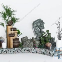 3D model Chinese Garden Rockery Stream