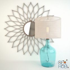3D model Earth and Sky Lamp & Helianthus Mirror