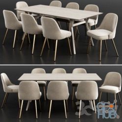 3D model West Elm Dinning Set 11