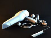 3D model Comb and hair dryer