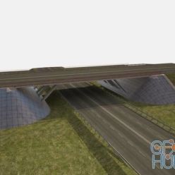 3D model Overpass with inclined supports