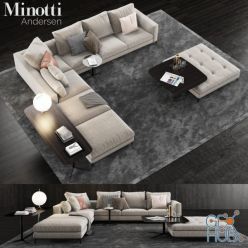 3D model Minotti Andersen modern corner Sofa