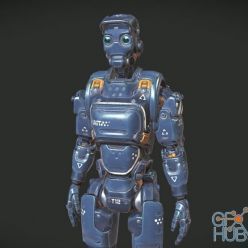 3D model Rigged Destructible Robot Model (Blender and fbx)