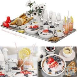 3D model Decorative set Romantic breakfast for two (max)
