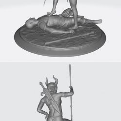 3D model Amazon warrior girl with the spiarr – 3D Print