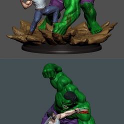 3D model Hulk vs Wolverine diorama – 3D Print