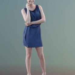 3D model Woman Ina in blue dress (3d-scan)
