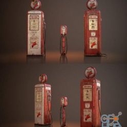 3D model Old Gas And Air Pumps PBR