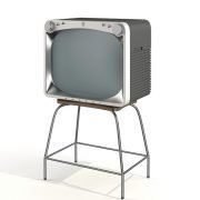 3D model TV in retro interior