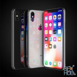3D model iPhone Xs MAX all colors by Apple