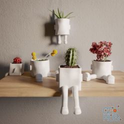 3D model Ceramic hanging planter (max)