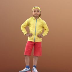 3D model Casual child boy standing 02