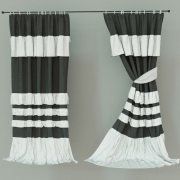 3D model Black and white curtains