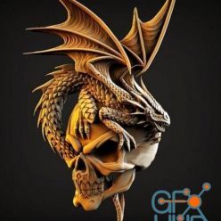 3D model Skull and dragon – 3D Print