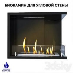 3D model Biofireplace hearth for a corner wall