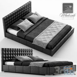 3D model Maddy Upholstered Panel Bed