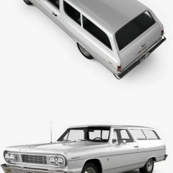 3D model Chevrolet Chevelle 2-door wagon 1964