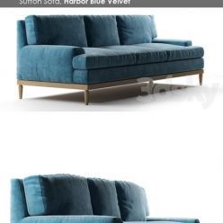 3D model Sutton Sofa Harbor Blue Velvet