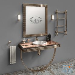 3D model A set of furniture and sanitary ware for a Gaia Mobili bathroom