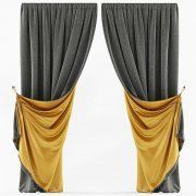 3D model Curtains with golden reverse side