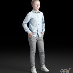 3D model An ordinary young guy in gray jeans and a shirt (3D-Scan)