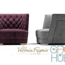 3D model Armchair by Vittoria Frigerio GREPPI