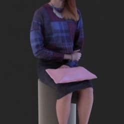 3D model Casual Woman Sitting Scanned