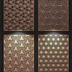 3D model Decorative panel (5 decorative partitions with different geometric patterns)