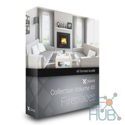 3D model CGAxis Models Volume 45 3D Fireplaces + Render Scene