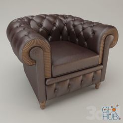 3D model BROWN ARMCHAIR 2