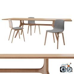3D model Nil Table and Aava Chair Furniture Set