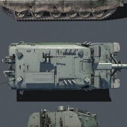 3D model Self Propelled Artillery Koalitsiya 2S35 PBR