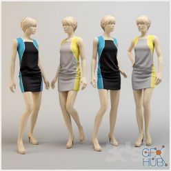 3D model Mannequin sports dress