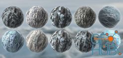 PBR texture Winter Snow Ice Glacier Seamless PBR Texture Material Pack Bundle